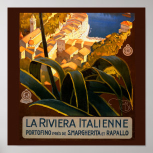 Rivieraイタリアン Europe Italy旅行ポスター ポスター