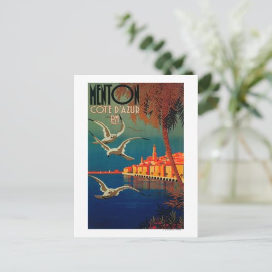 Rivieraフランスの旅行ポスター# 1 ポストカード (スタンド正面)