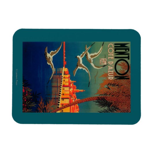 Rivieraフランスの旅行ポスター# 1 マグネット (横)