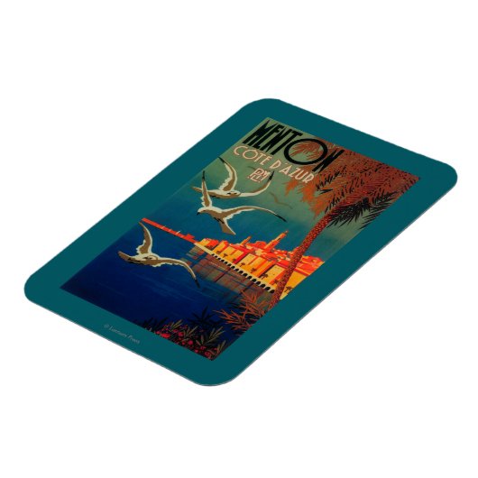 Rivieraフランスの旅行ポスター# 1 マグネット (左側)