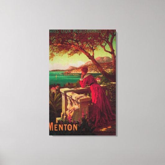 Rivieraフランスの旅行ポスター# 2 キャンバスプリント (正面)