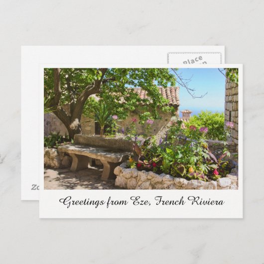 Rivieraポストカードのエゼフランスのさんからの挨拶 ポストカード (正面/裏面)