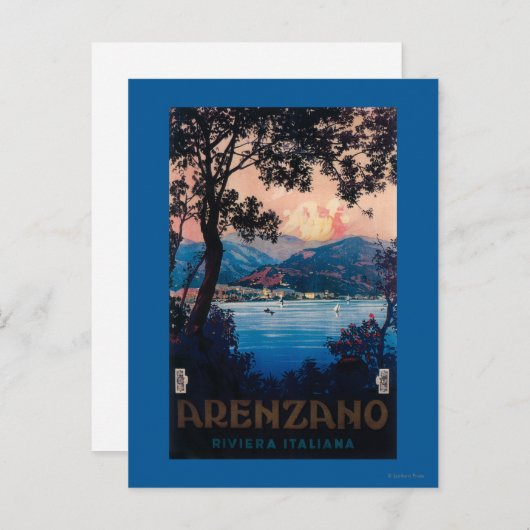 Riviera旅行イタリアンポスター ポストカード (正面/裏面)