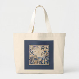 Riviera Coastal Landscape Elegant Tote Bag ラージトートバッグ