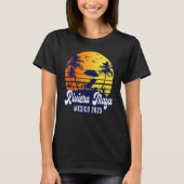 Riviera Maya 2023 Mexico Sunset Beach Retro Tシャツ (正面)