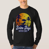 Riviera Maya 2023 Mexico Sunset Beach Retro Tシャツ (正面)