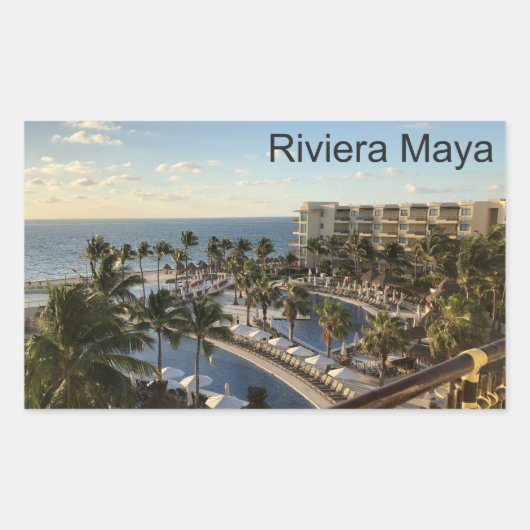 Riviera Maya Cancun Mexico – 長方形シール (正面)