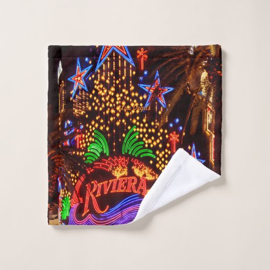 Riviera Neon Lights Las Vegas バスタオルセット (ウォッシュタオル)