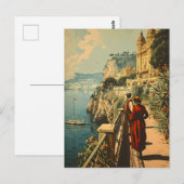 Riviera Promenade:フランスのヴィンテージはがき ポストカード (正面/裏面)