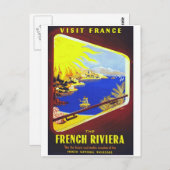 Riviera ViNtage旅行フランスのポスター ポストカード (正面/裏面)