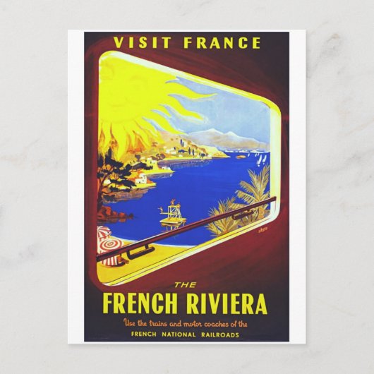 Riviera ViNtage旅行フランスのポスター ポストカード (正面)