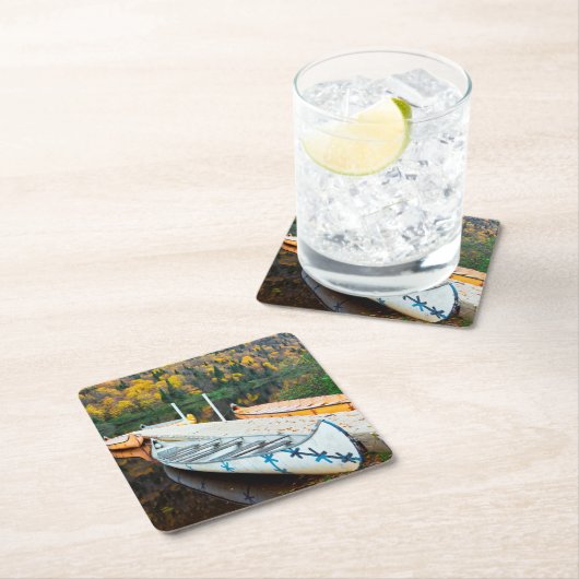 RivièreジェイクスCartier | Rabaskasの波止場 スクエアペーパーコースター (インサイチュ)