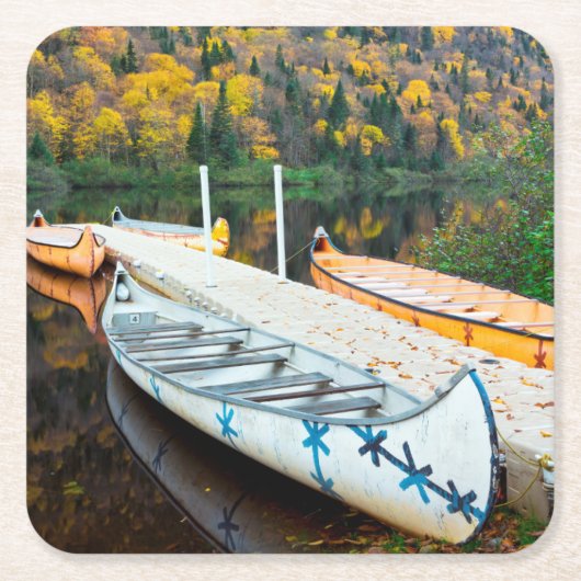 RivièreジェイクスCartier | Rabaskasの波止場 スクエアペーパーコースター (正面)