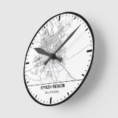 Riyadh Clock City Line Art ラウンド壁時計 (傾斜)