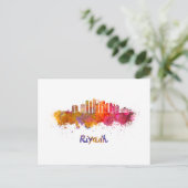 Riyadh V2 skyline in watercolor ポストカード (スタンド正面)