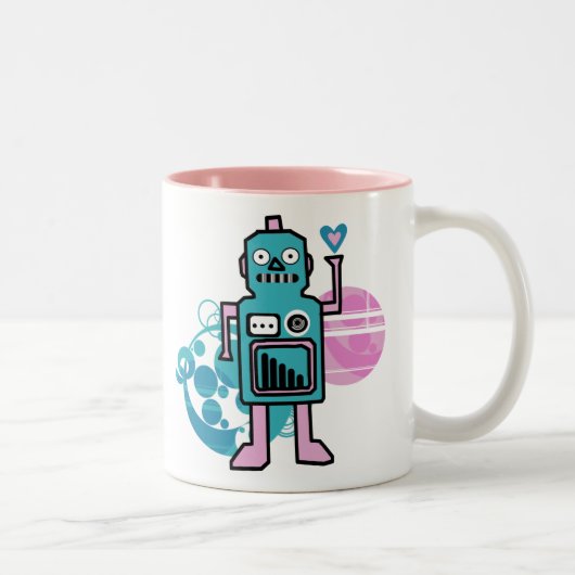 Riyah李はロボットを設計します ツートーンマグカップ (右)