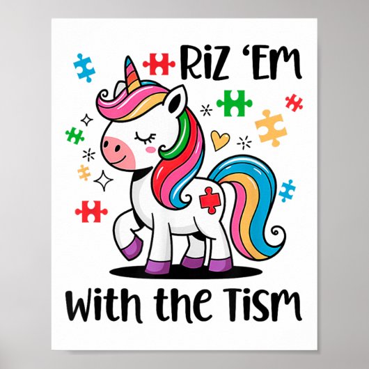 Riz EmとTism Unicorn Tee 子供へ ポスター (正面)