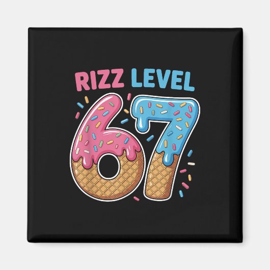 Rizzレベル67 アルファスラング世代 67番アイスクリーム マグネット (正面)