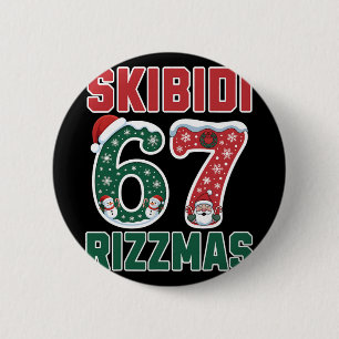 Rizz クリスマス 67 おもしろい Xmas Gen Alpha スキビディ リズ 缶バッジ
