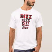 Rizz スラング 赤 グレー カリスマ ユーモア tシャツ (正面)