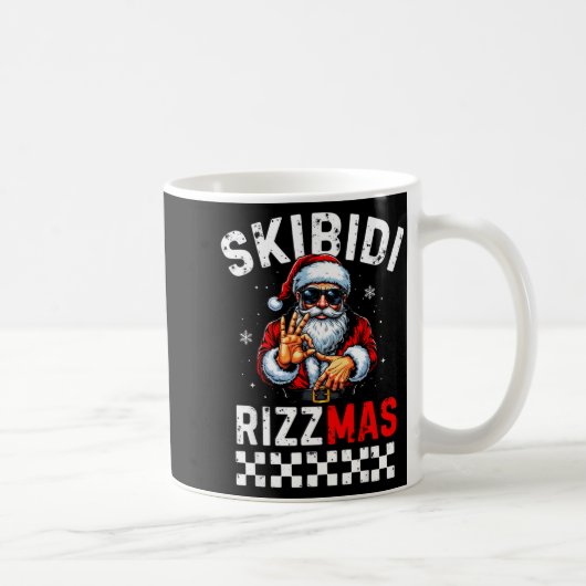 Rizz Christmas Santa 6 7 Funny Xmas Skibidi Rizzma コーヒーマグカップ (右)