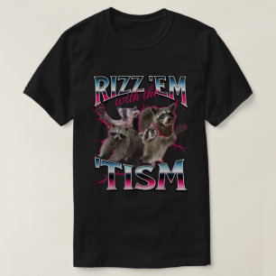 Rizz Em おもしろ アライグマ メメ デザイン Tシャツ
