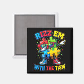 Rizz Em with The Tism おもしろ自閉症啓発月間 マグネット (正面/裏面)