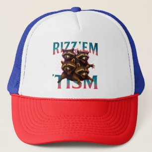 Rizz Em With The Tism Meme 自閉症 楽しい アライグマ キャップ