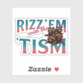 Rizz Em With The Tism Meme 自閉症 楽しい アライグマ シール (シート)