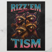 Rizz Em With The Tism Meme 自閉症 楽しい アライグマ チラシ (裏面)
