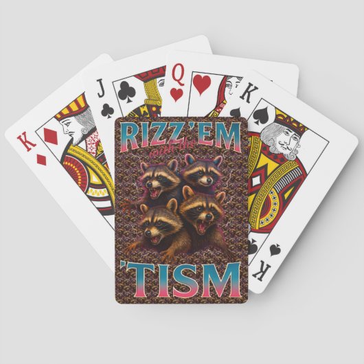 Rizz Em With The Tism Meme 自閉症 楽しい アライグマ トランプ (裏面)