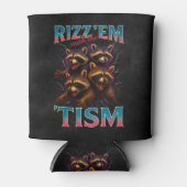 Rizz Em With The Tism Meme 自閉症 楽しい アライグマ 缶クーラー (正面)