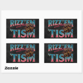 Rizz Em With The Tism Meme 自閉症 楽しい アライグマ 長方形シール (シート)