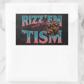 Rizz Em With The Tism Meme 自閉症 楽しい アライグマ 長方形シール (バッグ)