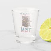 Rizz Em With The Tism Meme Autism Funny Racoon ショットグラス (裏面)