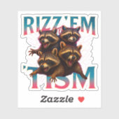 Rizz Em With The Tism Meme Autism Funny Racoon シール (シート)