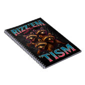 Rizz Em With The Tism Meme Autism Funny Racoon ノートブック (右側)