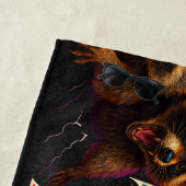 Rizz Em With The Tism Meme Autism Funny Racoon ビーチタオル (インサイチュ)