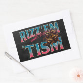 Rizz Em With The Tism Meme Autism Funny Racoon 長方形シール (封筒)