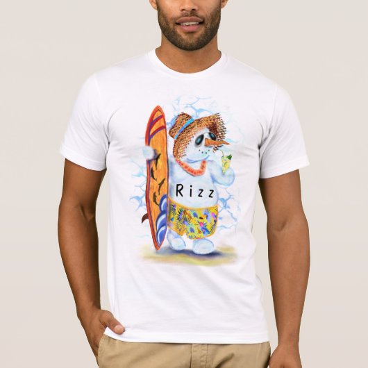 Rizz Tシャツ スノーマン サーファー (正面)