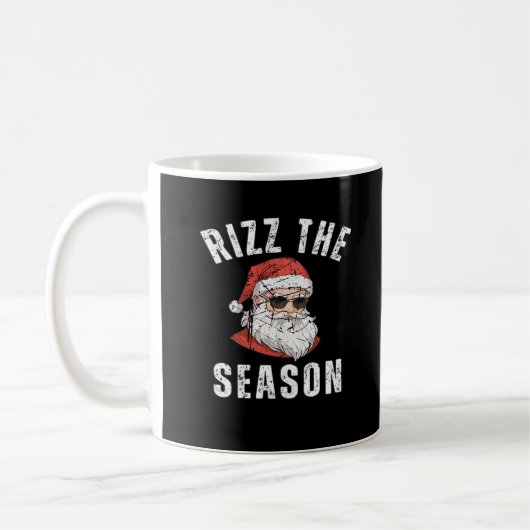 Rizz The Season Funny Santa Merry Rizzmas Rizzler コーヒーマグカップ (左)