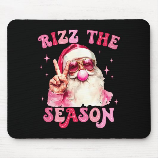 Rizz The Season Santa Pink Bubble Gum Rizzmas Chri マウスパッド (正面)
