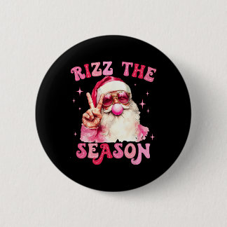 Rizz The Season Santa Pink Bubble Gum Rizzmas Chri 缶バッジ