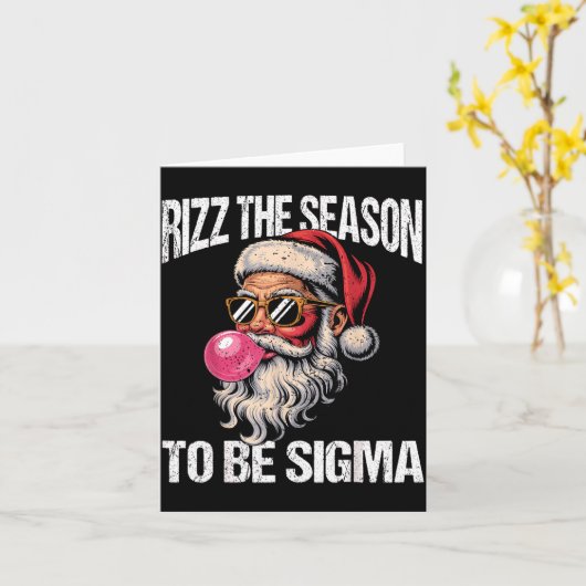 Rizz The Season To Be Sigma Santa Christmas Gen Al カード (黄色い花)