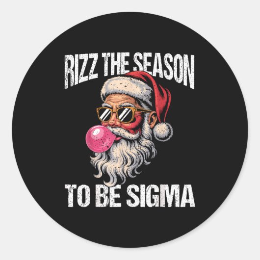 Rizz The Season To Be Sigma Santa Christmas Gen Al ラウンドシール (正面)