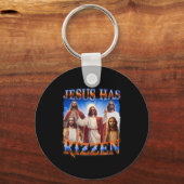 Rizzenクリスチャンの男性は女性のバイブル信仰がある キーホルダー (正面)