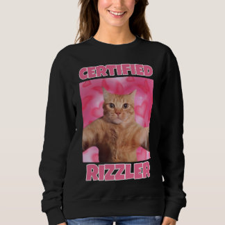 RIZZLER認定の猫ミーム女性 スウェットシャツ