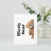 Rizzly cute teddy bear design funny quote ポストカード (スタンド正面)