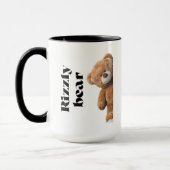 Rizzly cute teddy bear design funny quote マグカップ (左)