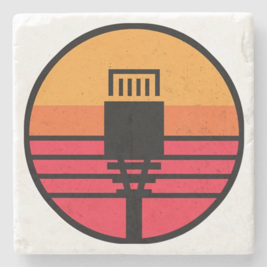 RJ 45コネクタ ストーンコースター (正面)